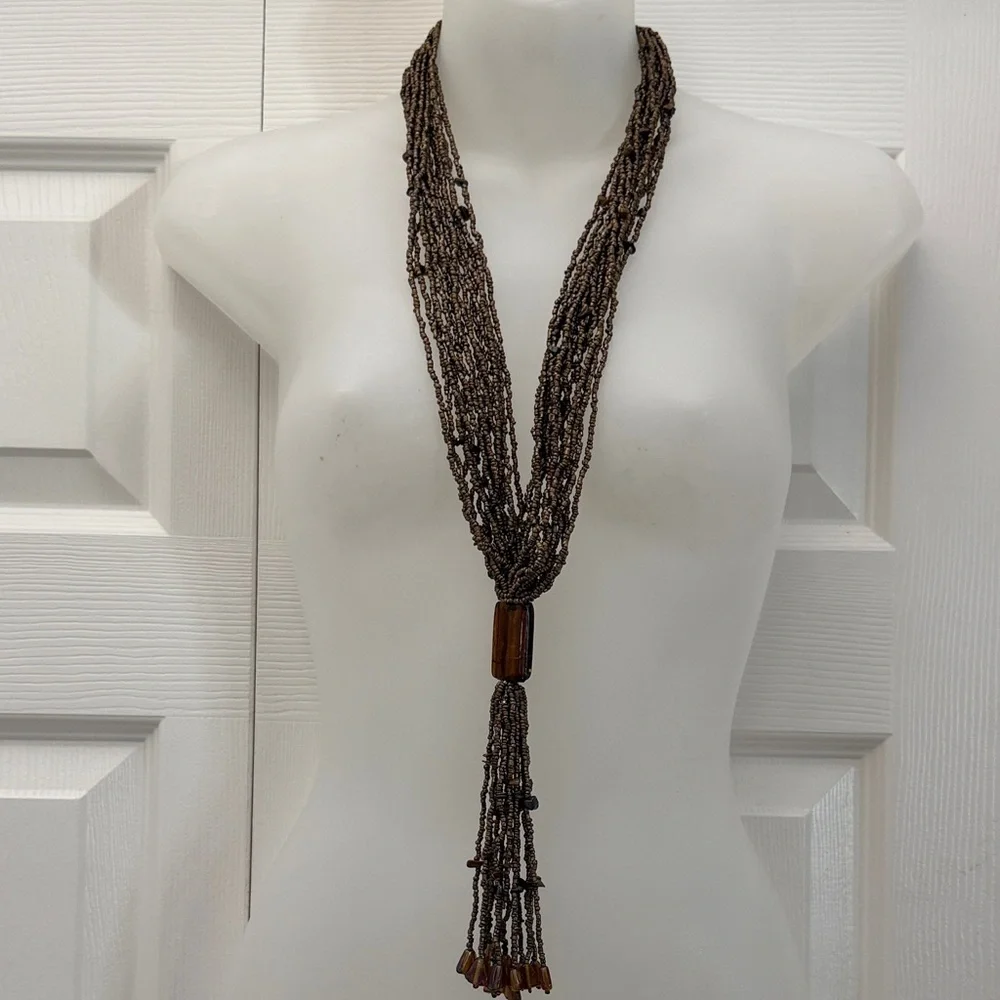 ❤️3 for $15!❤️ Vintage Chic Multi-Strand Brown Necklace